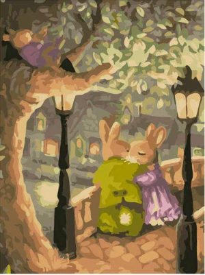 Romantic Rabbit Couple Paint By Numbers