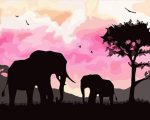 Elephants Silhouette Paint By Numbers