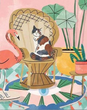 Cat and Flamingo Paint By Numbers