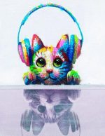Cat And Headphones Paint By Numbers