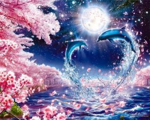 Fantasy Dolphins Jump Paint By Numbers