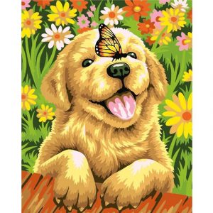 Butterfly And Dog Paint By Numbers