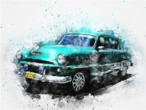 Blue Splatter Car Paint By Numbers