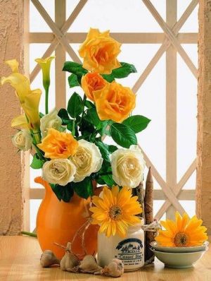 White And Yellow Flowers Paint By Numbers