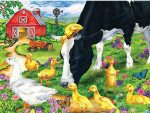 Cow And Chicks Paint By Numbers