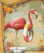 Flamingo Swimming Ring Paint By Numbers