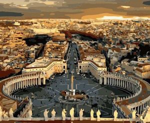 Saint Peters Square In Vatican Paint By Numbers