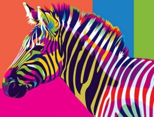Multi Colors Zebra Paint By Numbers