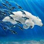 Polar Bear And Fish Paint By Numbers