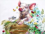 Pig And Bird Paint By Numbers