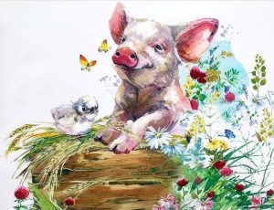Pig And Bird Paint By Numbers