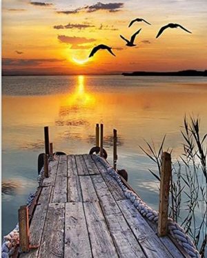 Lake Pier At Sunset Paint By Numbers
