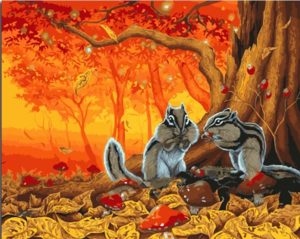 Squirrel Couple Animals Paint By Numbers