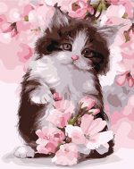 Cat And Cherry Blossoms Paint By Numbers