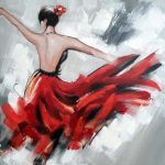 Dancing Girl In Red Dress Paint By Numbers