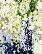 White Orchids Vase Paint By Numbers