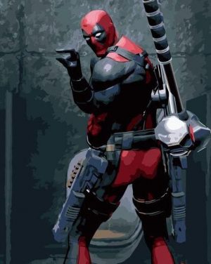 Deadpool In Toilet Paint By Numbers