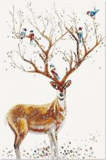 Birds on Deer Antlers Paint By Numbers