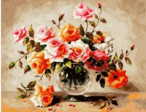 Flowers Glass Vase Paint By Numbers