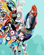 Floral Colorful Chicken Paint By Numbers