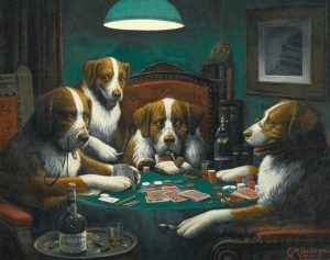 Dogs Playing Cards Paint By Numbers