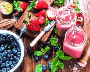 Blackberries And Strawberries Paint By Numbers