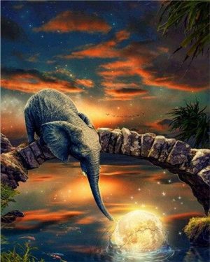 Elephant Moon Paint By Numbers