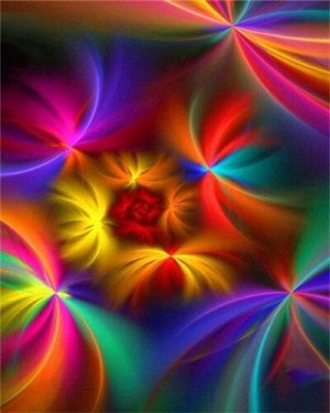 Abstract Colorful Fractal Paint By Numbers