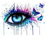 Splatter Eye And Butterflies Paint By Numbers