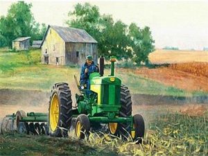 Farmer On Tractor Paint By Numbers