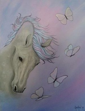 Horse And Butterflies Paint By Numbers