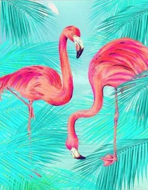 Two Flamingo Birds Paint By Numbers