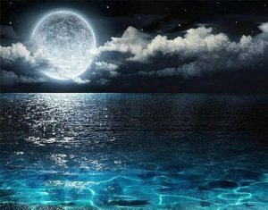 Full Moon Over Sea Paint By Numbers