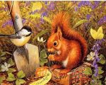 Squirrel And Sparrow Paint By Numbers