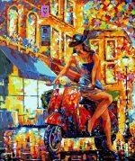 Girl on Roadster paint by numbers