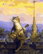 Guitarist Cat paint by numbers