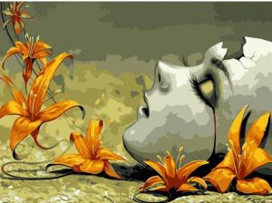Broken Face And Lilies Paint By Numbers