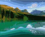 Canadian Lake Landscape Paint By Numbers