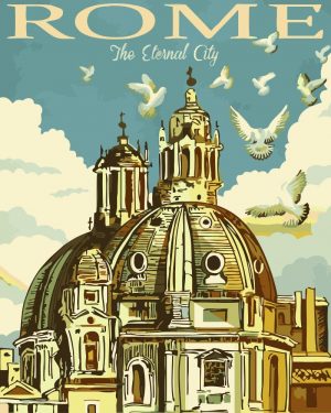Rome Travel Poster Paint By Numbers