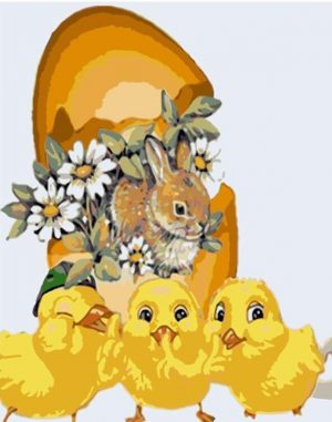Chicks And Rabbit Paint By Numbers