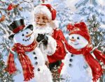Santa And Snowmen Paint By Numbers