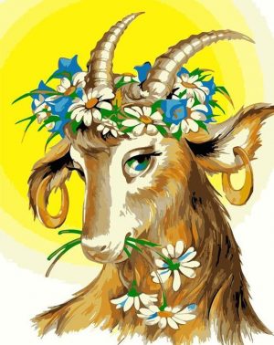 Flowers Crown Goat Paint By Numbers