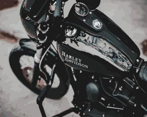 Black Harley Davidson Paint By Numbers