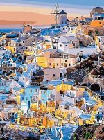Santorini Greece Town Paint By Numbers