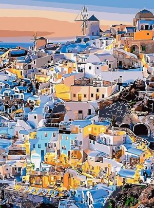 Santorini Greece Town Paint By Numbers