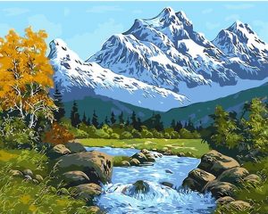 Everest Mountain Landscape Paint By Numbers