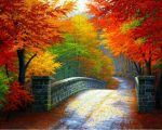 Fall Forest Stone Bridge Paint By Numbers