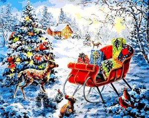 Christmas Sleigh Gifts Paint By Numbers