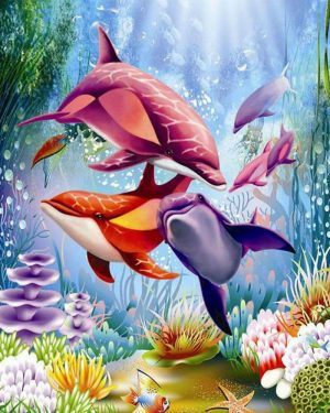 Colorful Dolphins Paint By Numbers