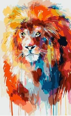 Colorful Lion Paint By Numbers